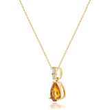 Emmie 10K Yellow Gold Pear-Cut Brazilian Citrine Pendant