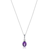 Samantha 10K White Gold Oval-Cut Brazilian Amethyst Pendant