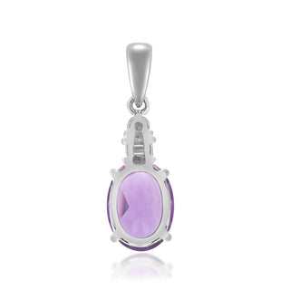Samantha 10K White Gold Oval-Cut Brazilian Amethyst Pendant