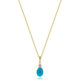 Alejandra 10K Yellow Gold Oval-Cab Arizona Turquoise Pendant
