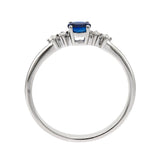 Delilah 14K White Gold Oval-Cut Blue Sapphire Ring