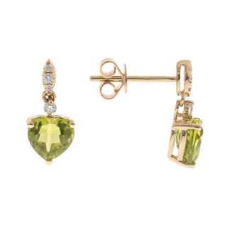 Valerie 14K Yellow Gold Heart-Cut Peridot Earrings