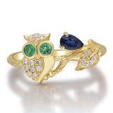 Elsie 14K Yellow Gold Round-Cut Emerald Ring