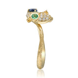 Elsie 14K Yellow Gold Round-Cut Emerald Ring