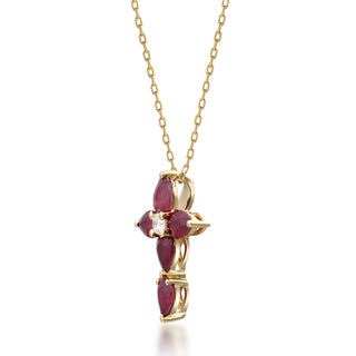 Edith 10K Yellow Gold Pear-Cut Mozambique Ruby Pendant