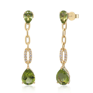 Valerie 14K Yellow Gold Pear-Cut Peridot Earrings