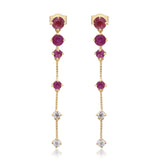 Emily 14K Yellow Gold Round-Cut Mozambique Ruby Earring