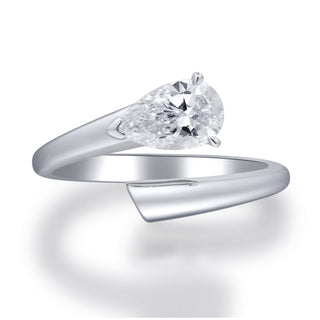 18K White Gold Pear-Cut LAB Grown Diamond Ring