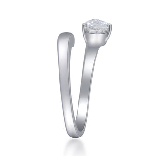 18K White Gold Pear-Cut LAB Grown Diamond Ring