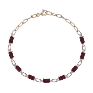 Ruth 14K Yellow Gold Emerald-Cut Garnet Bracelet