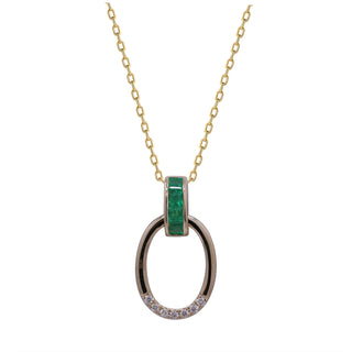 Amelie 14K Yellow Gold Square-Cut Zambian Emerald Pendant