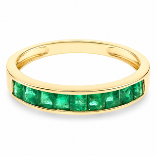 Tera 14K Yellow Gold Princess-Cut Zambian Emerald Ring