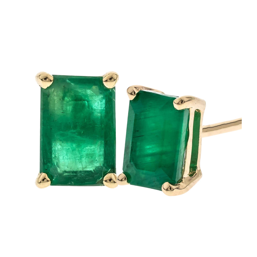 Evangeline 14K Yellow Gold Emerald-Cut Emerald Earrings