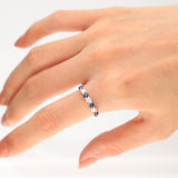Amelia 10K White Gold Round-Cut Blue Sapphire Ring