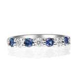 Amelia 10K White Gold Round-Cut Blue Sapphire Ring