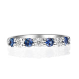 Aitana 10K White Gold Round-Cut Blue Sapphire Ring