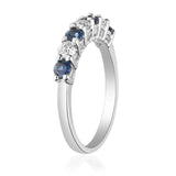 Amelia 10K White Gold Round-Cut Blue Sapphire Ring