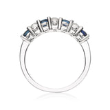 Amelia 10K White Gold Round-Cut Blue Sapphire Ring