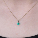 Abigail 10K Yellow Gold Round-Cut Zambian Emerald Pendant