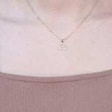 Libra 14K Yellow Gold Round-Cut White Diamond Pendant