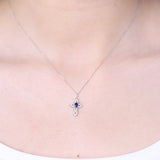 Molly 14K White Gold Oval-Cut Ceylon Blue Sapphire Pendant