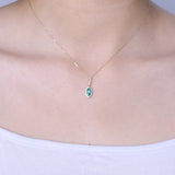 Kylee 10K Yellow Gold Marquise-Cut Natural Zambian Emerald Pendant