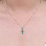 Gia 10K White Gold Round-Cut Natural Zambian Emerald Pendant