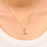 Navy 10K Rose Gold Trillion-Cut Madagascar Morganite Pendant
