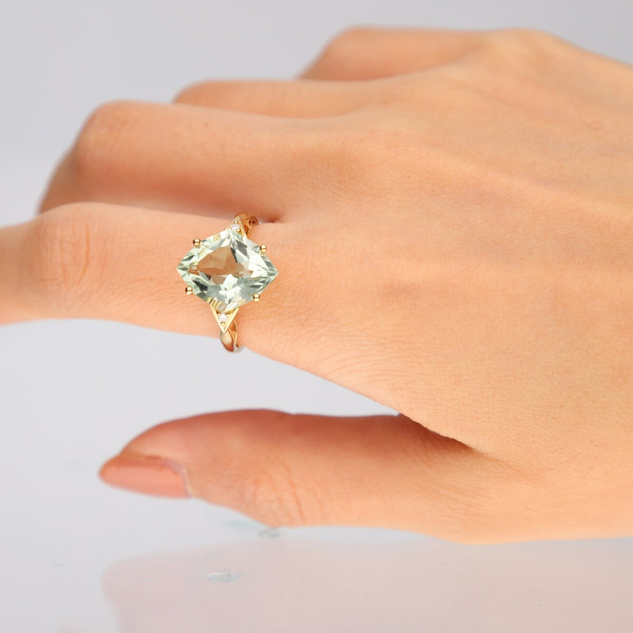 Felicity 10K Yellow Gold Marquise-Cut Green Amethyst Ring