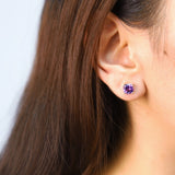 Ashlyn 10K Yellow Gold Cushion-Cut Brazilian Amethyst Earring