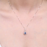 Cora 14K White Gold Oval-Cut Ceylon Blue Sapphire Pendant