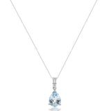 Emmie 10K White Gold Pear-cut Brazilian Aquamarine Pendant