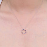 Emmy 10K White Gold Round-cut Ceylon Blue Sapphire Pendant