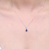 Frances 10K White Gold  Pear-Cut Ceylon Blue Sapphire Pendant