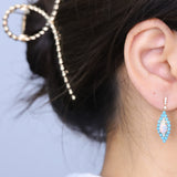 Ada 14K Yellow Gold Oval-Cut African Opal Earrings
