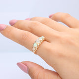 Scarlett 14K Yellow Gold Round-Cut Natural African Opal Ring