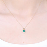 Maeve 14K Yellow Gold Oval-Cut Natural Zambian Emerald Pendant