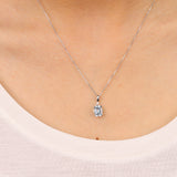 Royalty 10K White Gold Emerald-Cut Brazilian Aquamarine Pendant