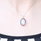 Maeve 10K Yellow Gold Oval-Cab Natural African Opal Pendant