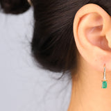 Eva 14K Yellow Gold Emerald-Cut Natural Zambian Emerald Earrings