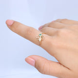 Captivating Beauty: Smithsonian Museum Collection x Gin and Grace - Dragonfly Diamond Ring in 14K Yellow Gold for an Exquisite Everyday Style