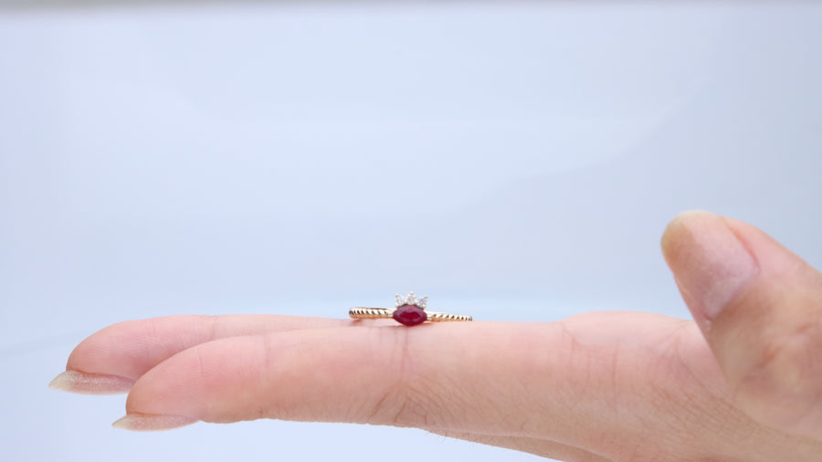 Charlotte 14K Yellow Gold Marquise-Cut  Mozambique Ruby Ring