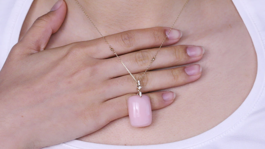 Cielo 14K Yellow Gold Cushion-Cut Peruvian Pink Opal Ring