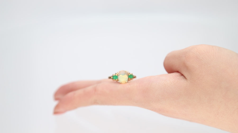 Emma 10K Yellow Gold Oval-Cut Opal Ring