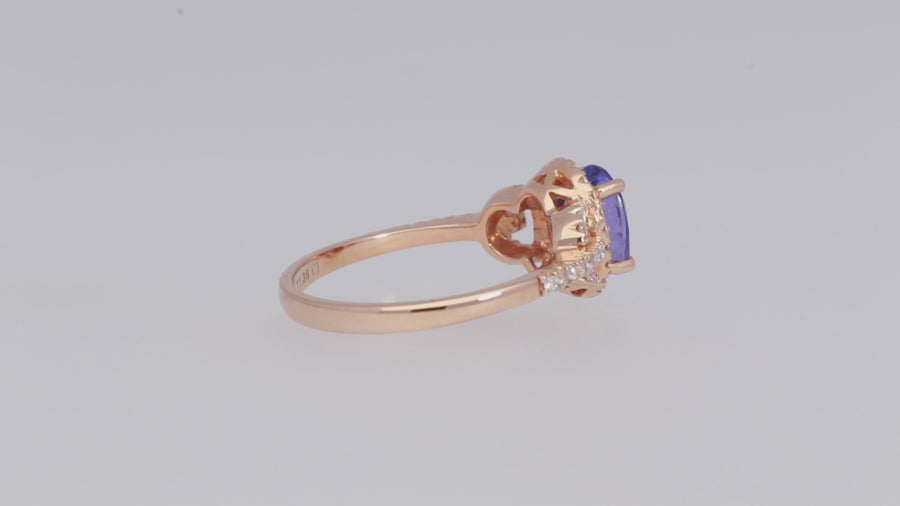 Adalynn 14K Rose Gold Oval-Cut Tanzanite Ring