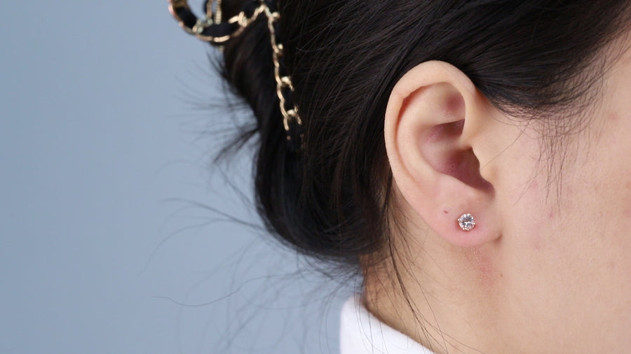 Naomi 14K Rose Gold Round-Cut Madagascar Morganite Earrings