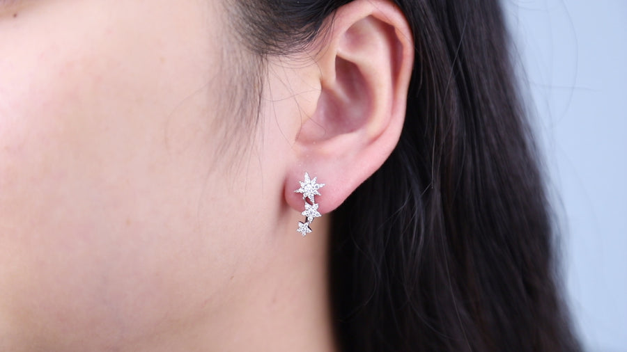 Hannah 14K White Gold Round-Cut White Diamond Earrings