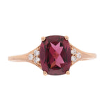 Laylah 10K Rose Gold Cushion-Cut Madagascar Rhodolite Ring