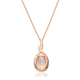 Joyce 10K Rose Gold Oval-Cut Madagascar Morganite Pendant