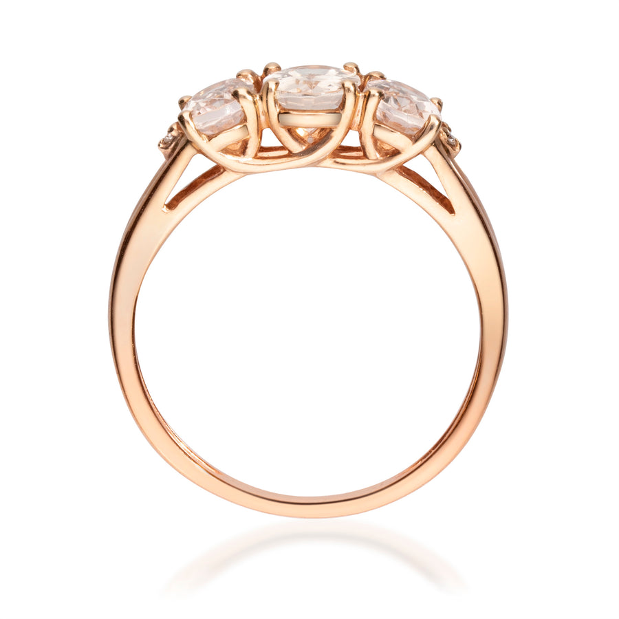 Thalia 10K Rose Gold Oval-Cut Morganite Ring